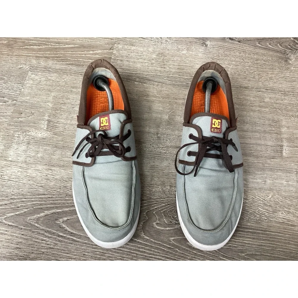 DC Hampton Mens Shoes Size 13 Boat Sneakers Gray Brown Orange 320145